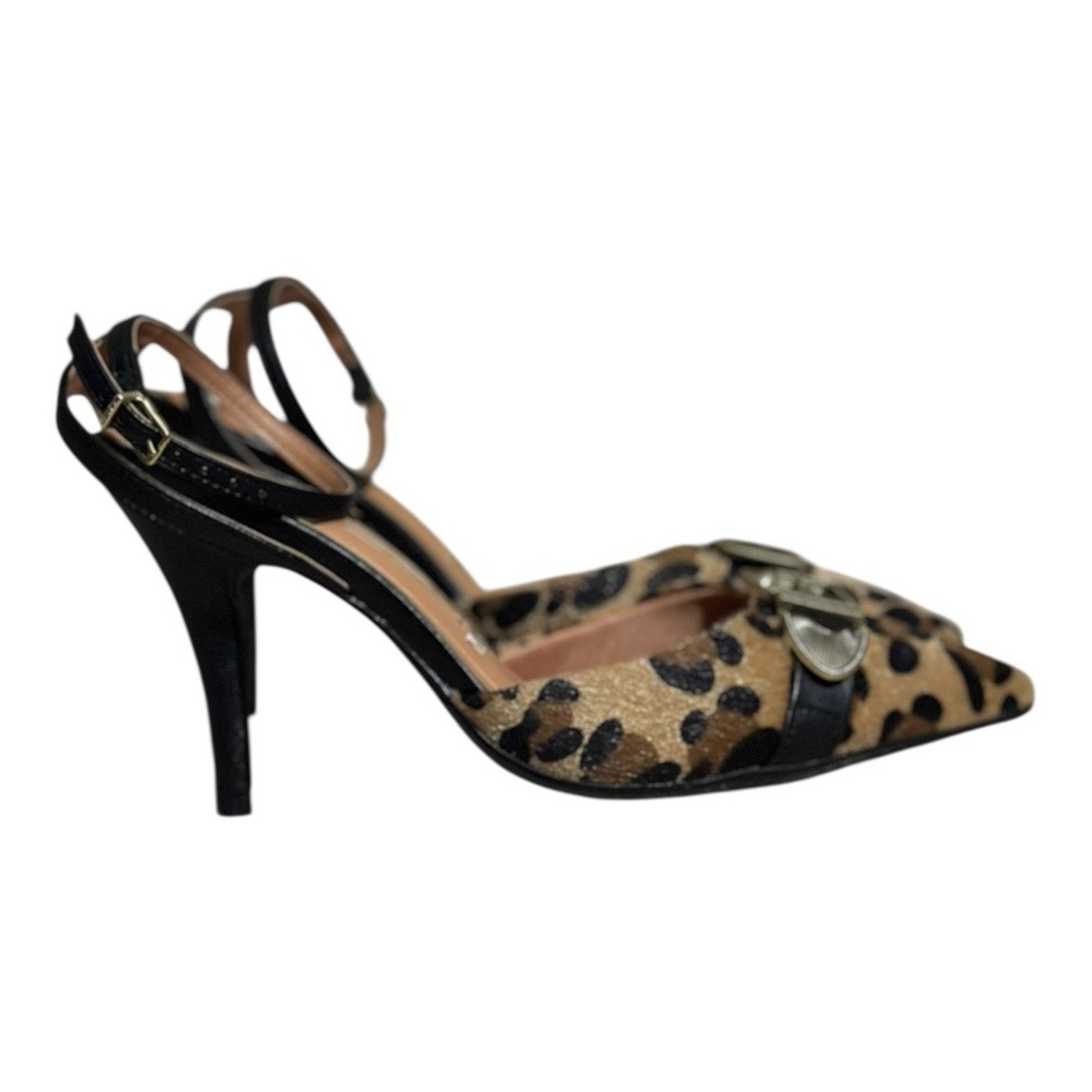Vizzano Leopard Print Ankle‎ Strap Heels Pointed Toe Buckle Women Size 7 NWOT - Picture 4 of 11